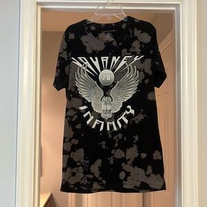 Journey Infinity black bleach dyed Tshirt-size S